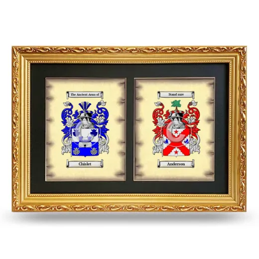Double Coat of Arms Framed - Gold