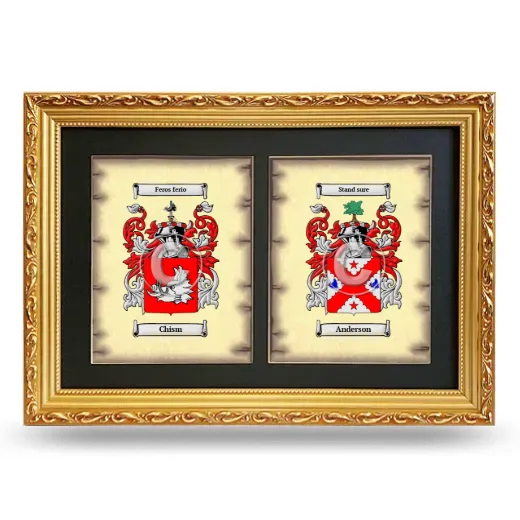 Double Coat of Arms Framed - Gold