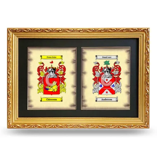 Double Coat of Arms Framed - Gold