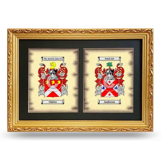 Double Coat of Arms Framed - Gold
