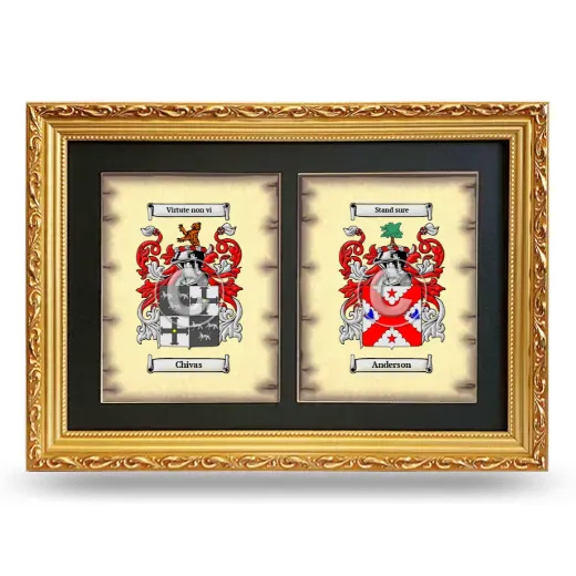 Double Coat of Arms Framed - Gold
