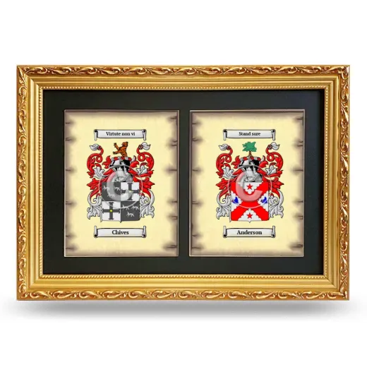 Double Coat of Arms Framed - Gold