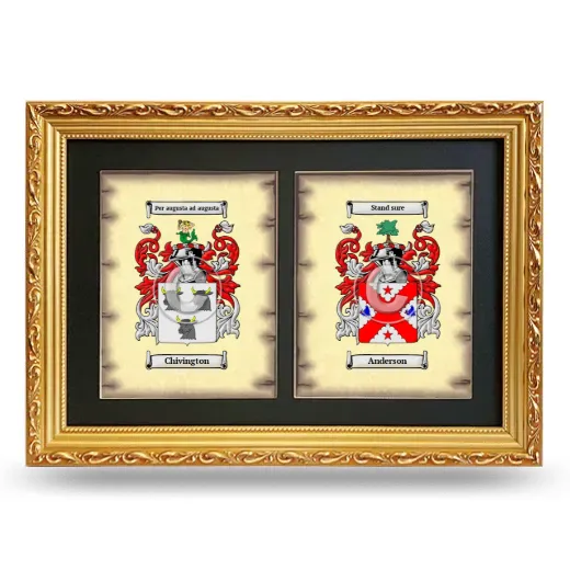 Double Coat of Arms Framed - Gold