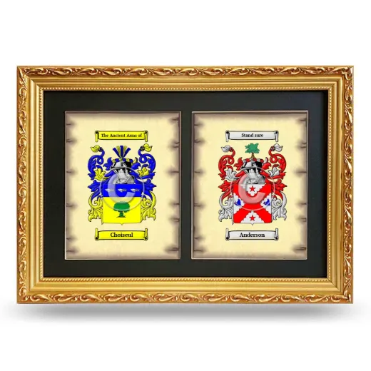 Double Coat of Arms Framed - Gold