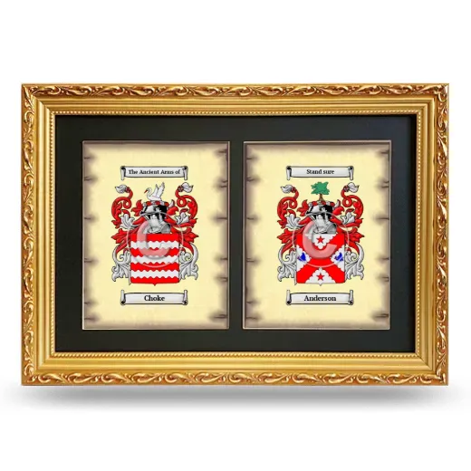 Double Coat of Arms Framed - Gold
