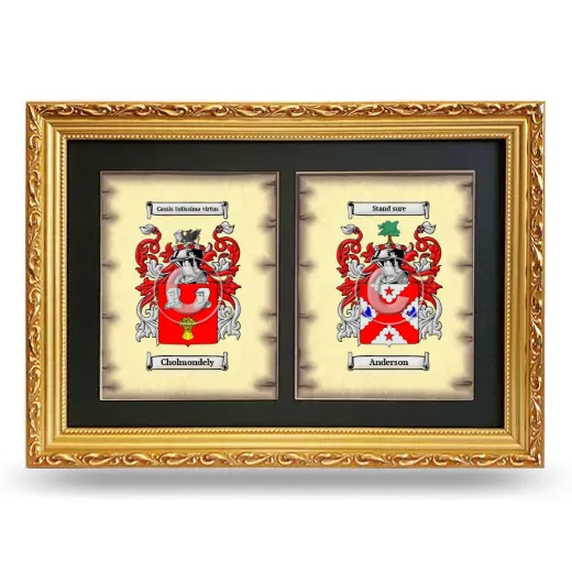 Double Coat of Arms Framed - Gold