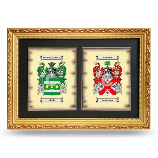 Double Coat of Arms Framed - Gold