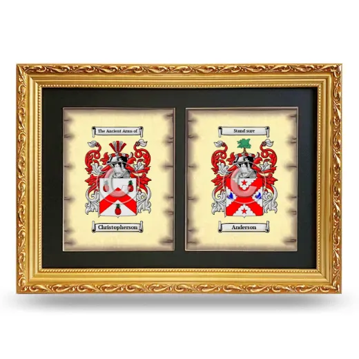 Double Coat of Arms Framed - Gold