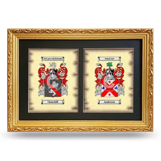 Double Coat of Arms Framed - Gold