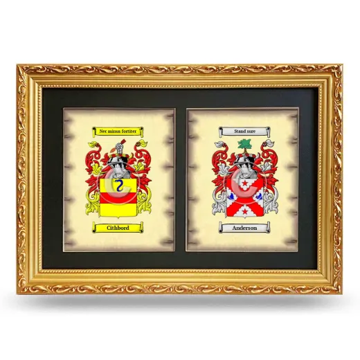Double Coat of Arms Framed - Gold