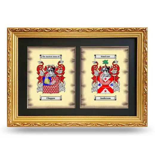 Double Coat of Arms Framed - Gold