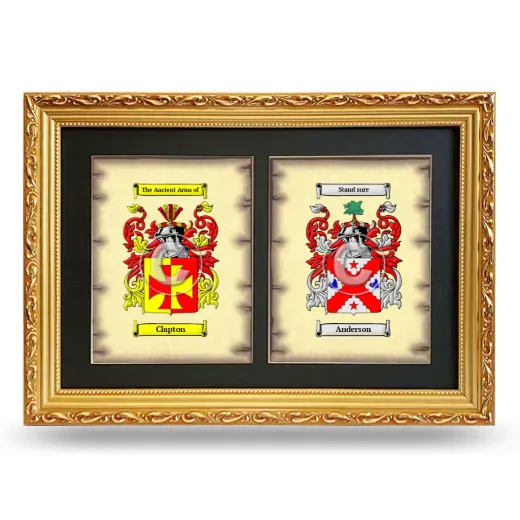 Double Coat of Arms Framed - Gold