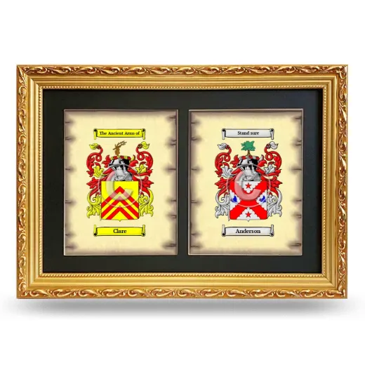 Double Coat of Arms Framed - Gold