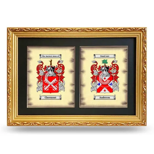 Double Coat of Arms Framed - Gold