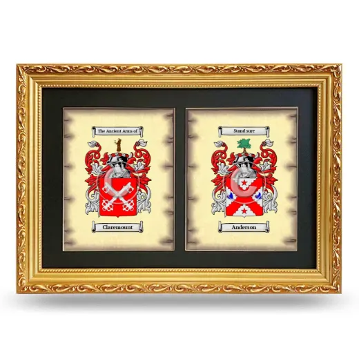 Double Coat of Arms Framed - Gold