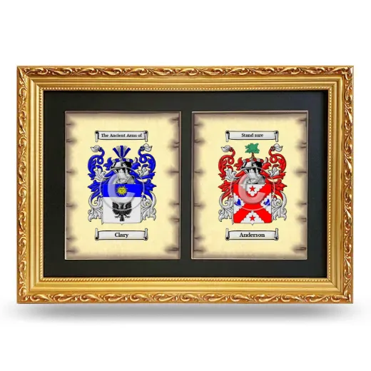 Double Coat of Arms Framed - Gold