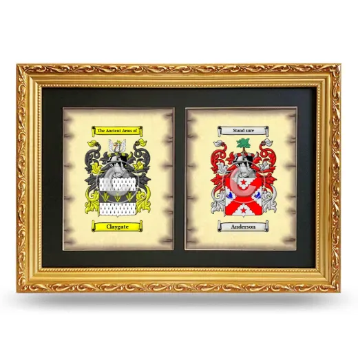 Double Coat of Arms Framed - Gold