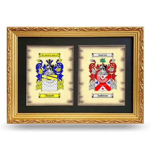 Double Coat of Arms Framed - Gold