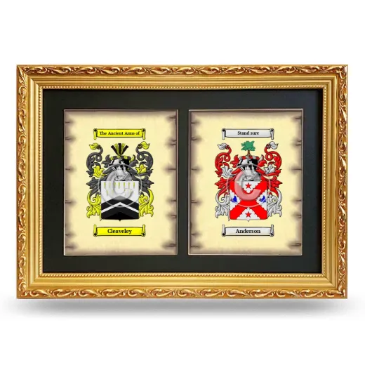 Double Coat of Arms Framed - Gold