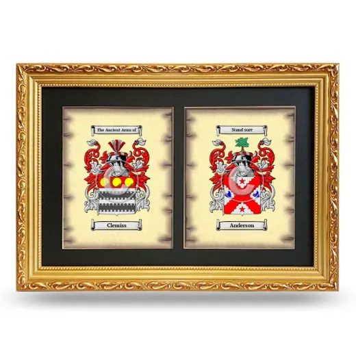Double Coat of Arms Framed - Gold