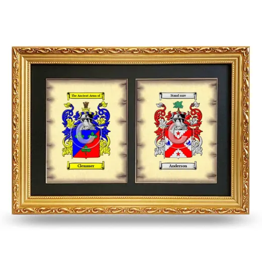 Double Coat of Arms Framed - Gold