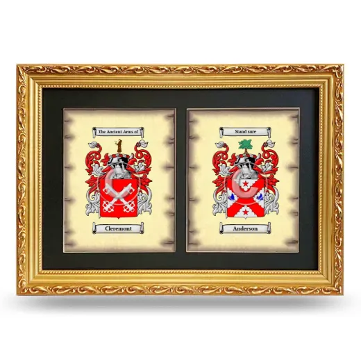 Double Coat of Arms Framed - Gold