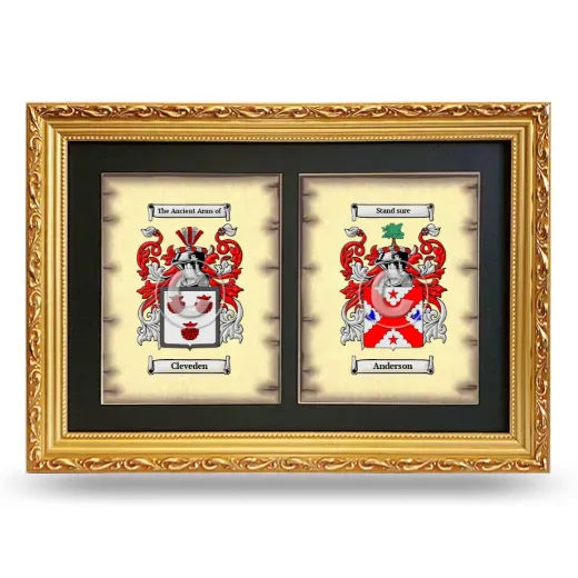 Double Coat of Arms Framed - Gold