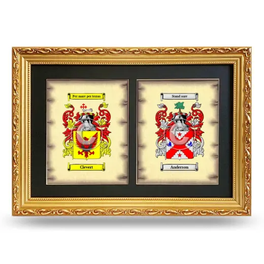 Double Coat of Arms Framed - Gold
