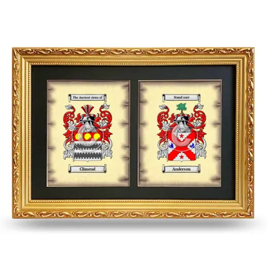 Double Coat of Arms Framed - Gold