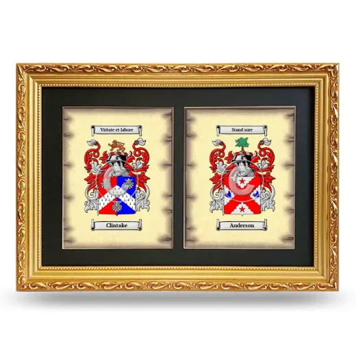 Double Coat of Arms Framed - Gold