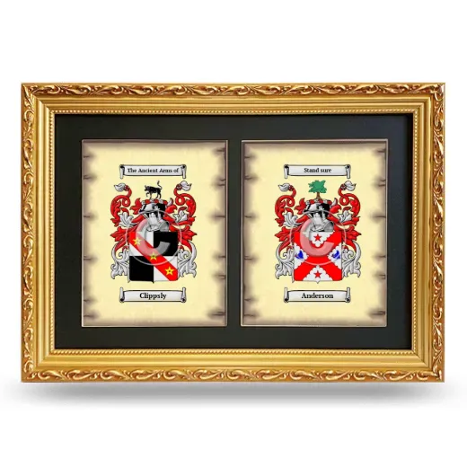 Double Coat of Arms Framed - Gold