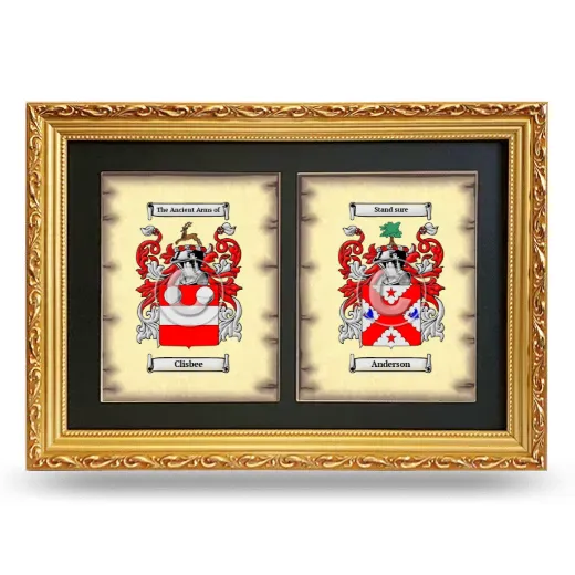 Double Coat of Arms Framed - Gold