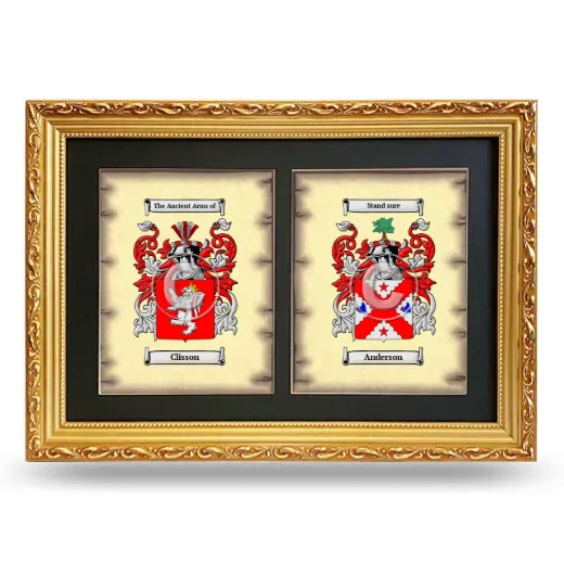 Double Coat of Arms Framed - Gold