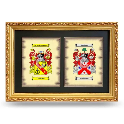 Double Coat of Arms Framed - Gold