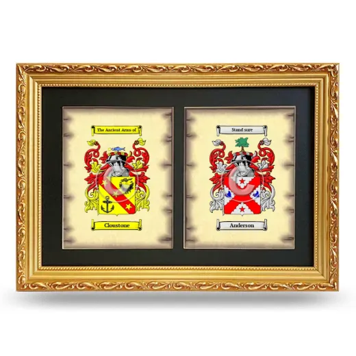 Double Coat of Arms Framed - Gold