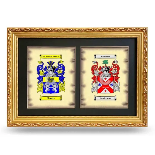 Double Coat of Arms Framed - Gold