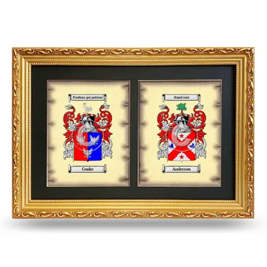 Double Coat of Arms Framed - Gold