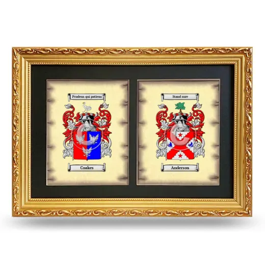 Double Coat of Arms Framed - Gold