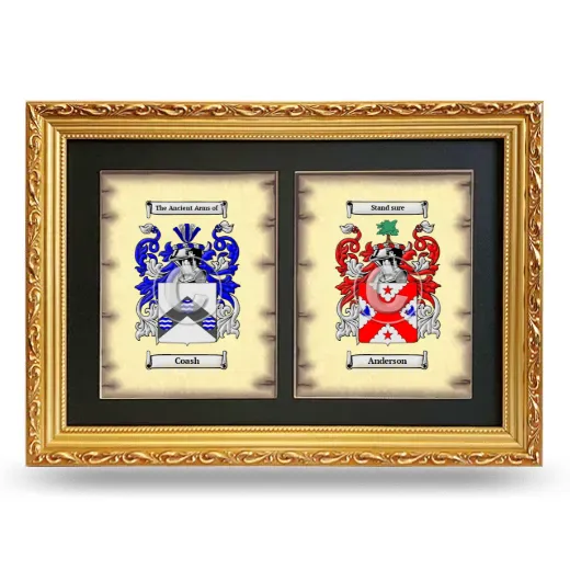 Double Coat of Arms Framed - Gold