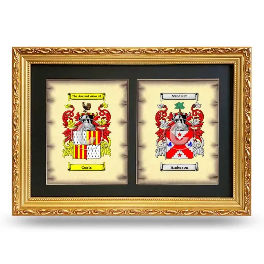 Double Coat of Arms Framed - Gold