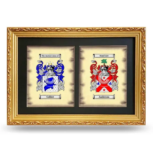 Double Coat of Arms Framed - Gold