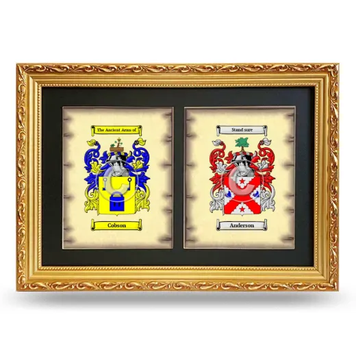 Double Coat of Arms Framed - Gold