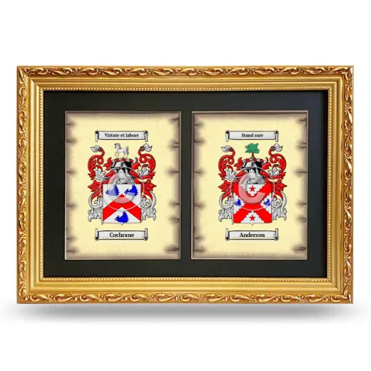 Double Coat of Arms Framed - Gold