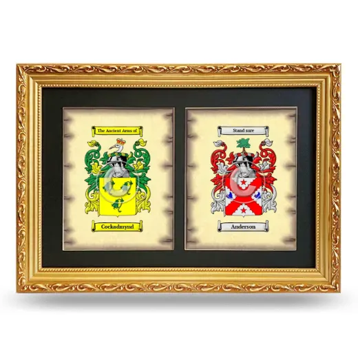 Double Coat of Arms Framed - Gold