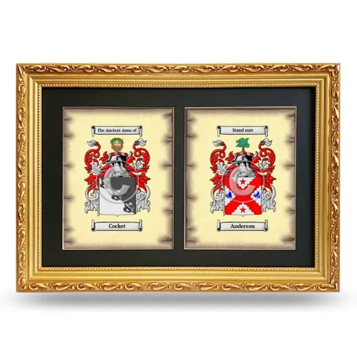 Double Coat of Arms Framed - Gold