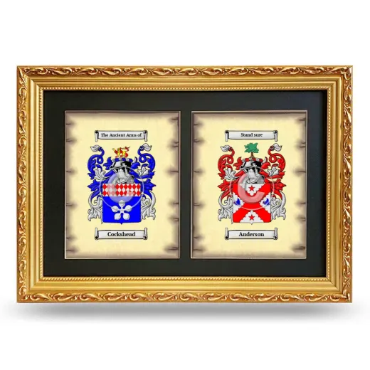 Double Coat of Arms Framed - Gold