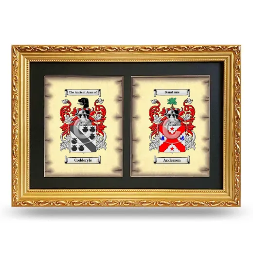 Double Coat of Arms Framed - Gold