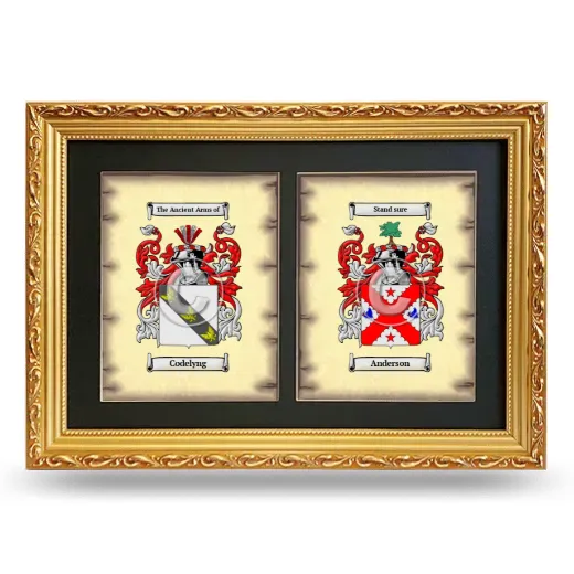 Double Coat of Arms Framed - Gold