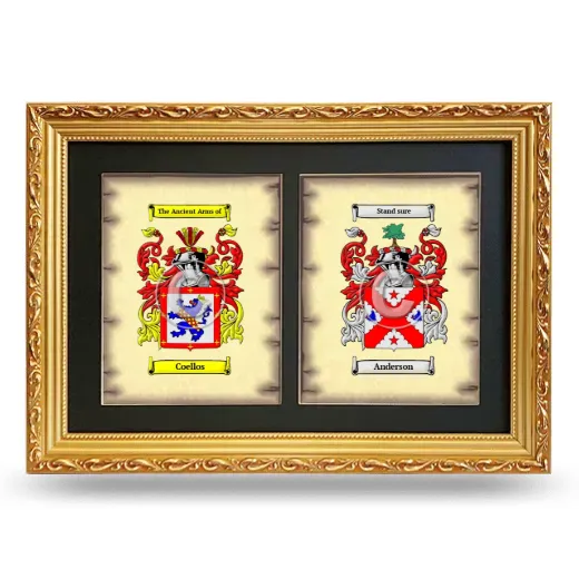 Double Coat of Arms Framed - Gold