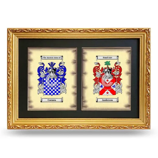 Double Coat of Arms Framed - Gold